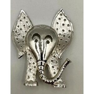 Vintage Torino Elephant Ring Holder Trinket Dish Silver Tone Figurine Decor